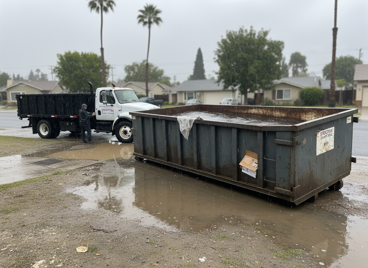 How Rainy Season Affects Dumpster Rental in Stockton